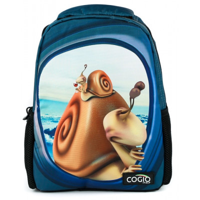 Školská taška Cogio slimáčik modro-biela